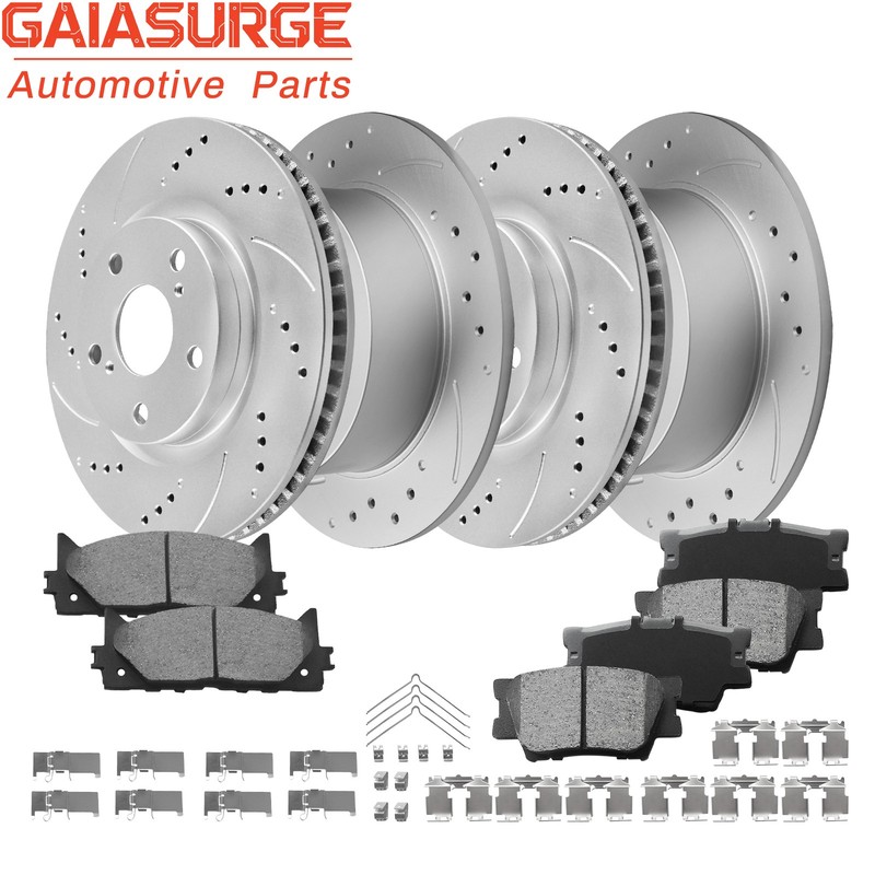 Front & Rear Disc Rotors & Pads for Lexus ES350 Toyota Avalon 2007-2011 Camry