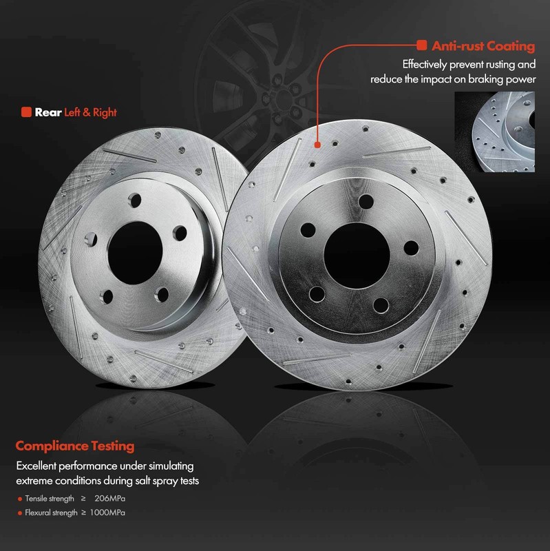 2pcs 297.7mm Rear Drilled Brake Rotors for Cadillac Seville 98-04 Buick Pontiac gallery