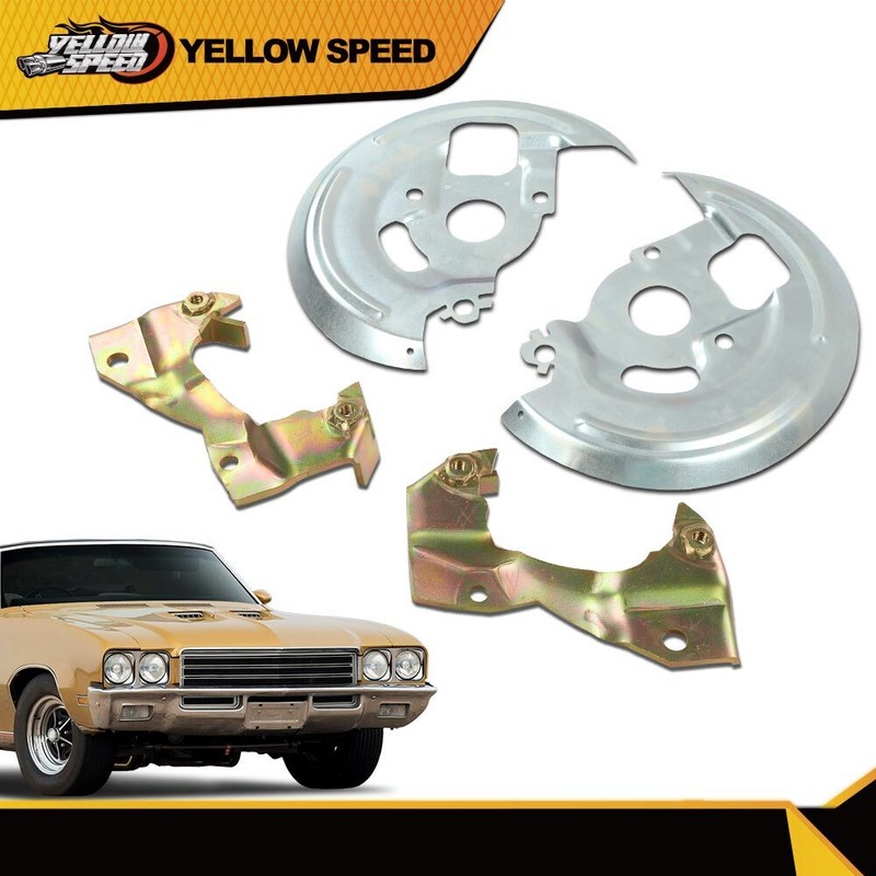 Fit For GM Chevelle Disc Brake Caliper Brackets + Backing Plates Dust Shields