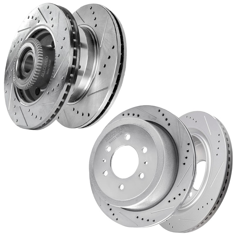Front Rear Drilled Disc Brake Rotors Kit for 2004 - 2008 Ford F-150 2WD 6 Lug gallery