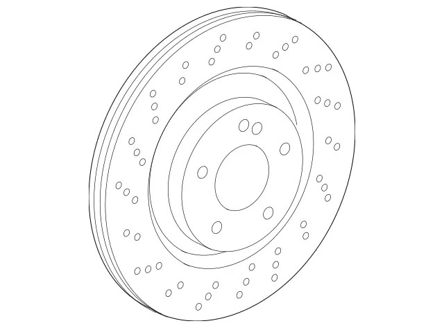 Genuine Mercedes-Benz Disc Brake Rotor Rear 231-423-02-12