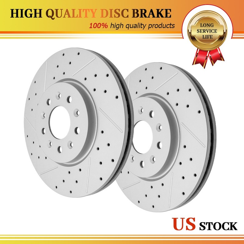 321mm Front Drilled Brake Rotors for 2018 2019 2020 Chevy Equinox GMC Terrain