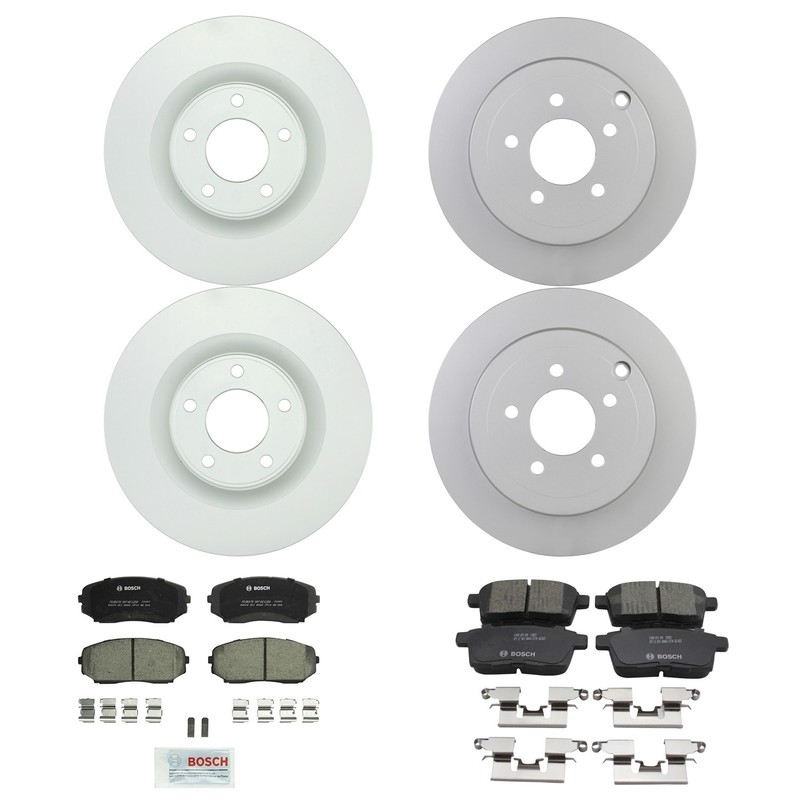 Bosch QuietCast Front &Rear Vented Rotor Ceramic Disc Brake Pad Kit for Edge MKX