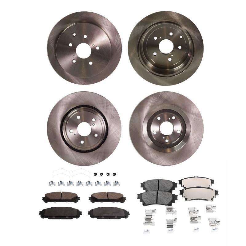 Front and Rear Brake Disc and Pad Kit For 2014-19 Toyota Highlander Ceramic