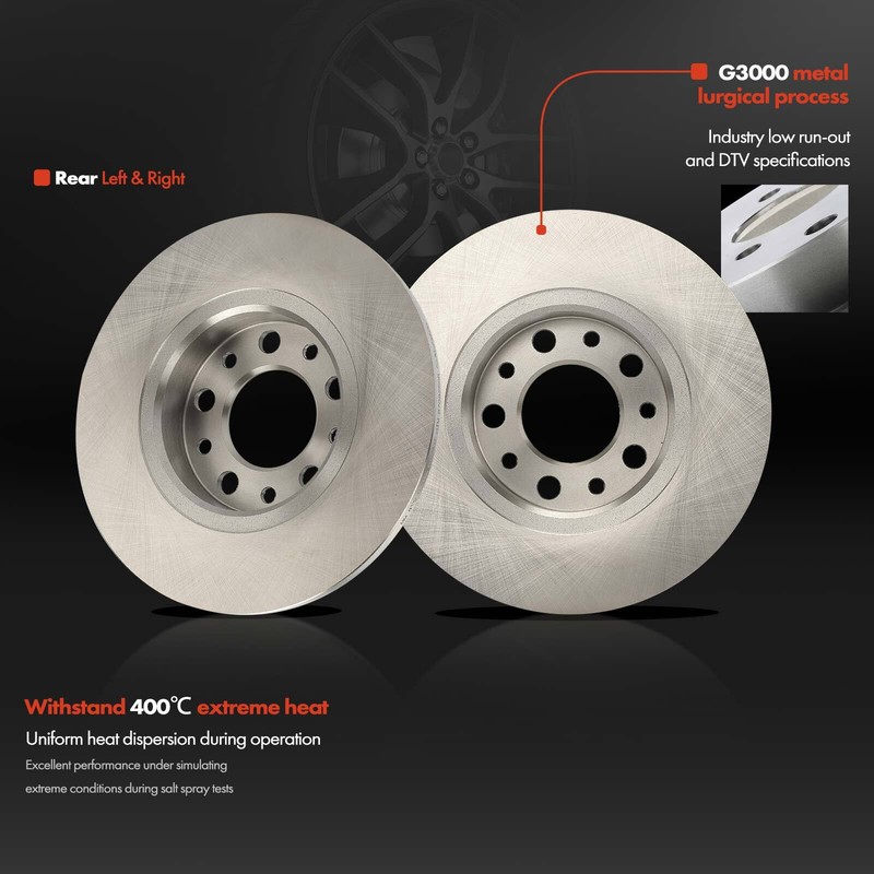 12Pcs Front & Rear Disc Brake Rotors & Ceramic Brake Pads for Jeep Compass 17-22 gallery