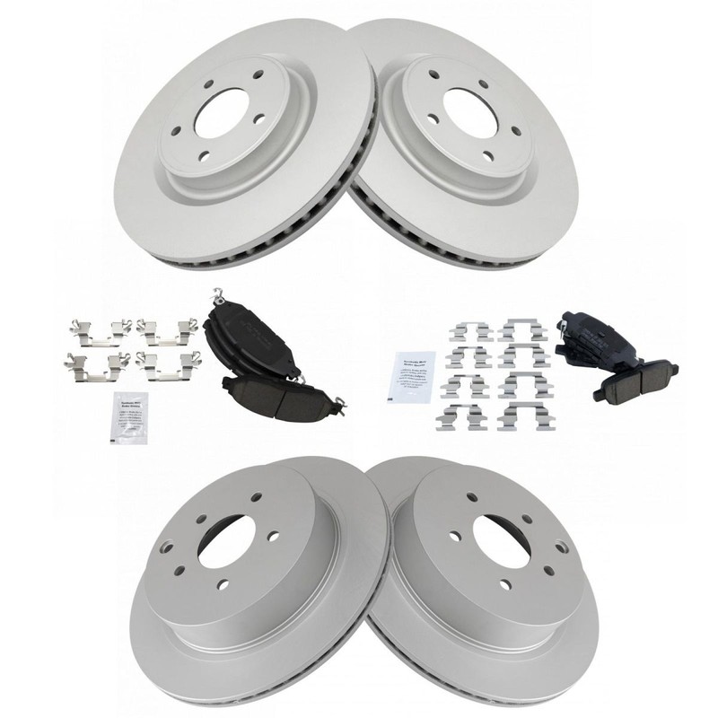 Front & Rear Ceramic Disc Brake Pads G-Coated Rotor Kit for Infiniti Nissan