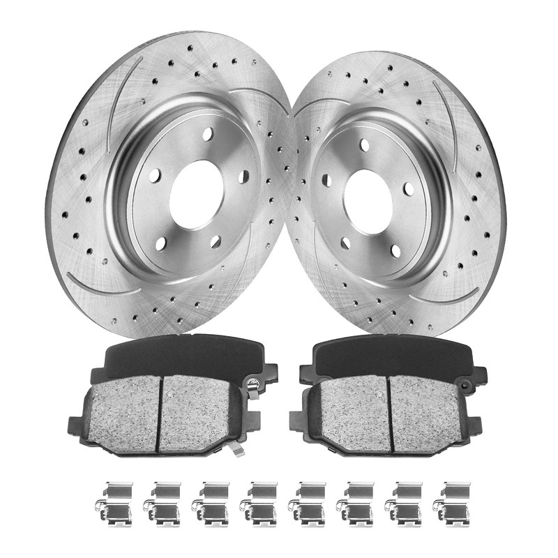 Rear Brake Rotors Ceramic Brake Pads for Dodge Journey/Chrysler Town & Country