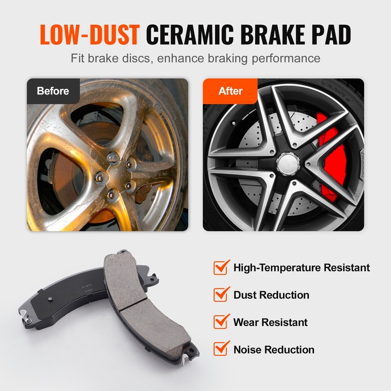 Uimoso Front Ceramic Brake Rotor Pad Kit for 11-2019Silverado Sierra 2500/3500HD gallery