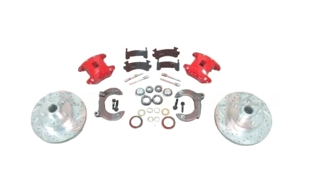 Mustang II 2 Front Disc Brake Slotted FORD NO SPINDLES Red Wilwood Dual Calipers