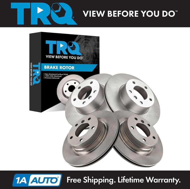 TRQ Front & Rear Brake Rotors Set Fits BMW