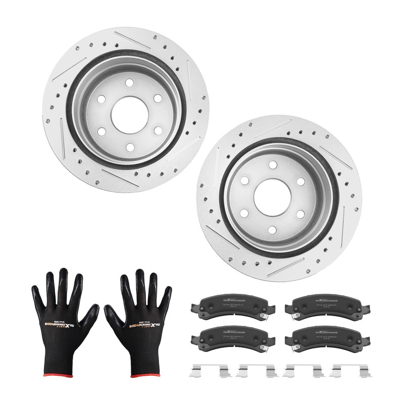 13″ Rear Drilled Brake Rotors+Pads Set for Chevrolet Tahoe/GMC Yukon 2002-2006