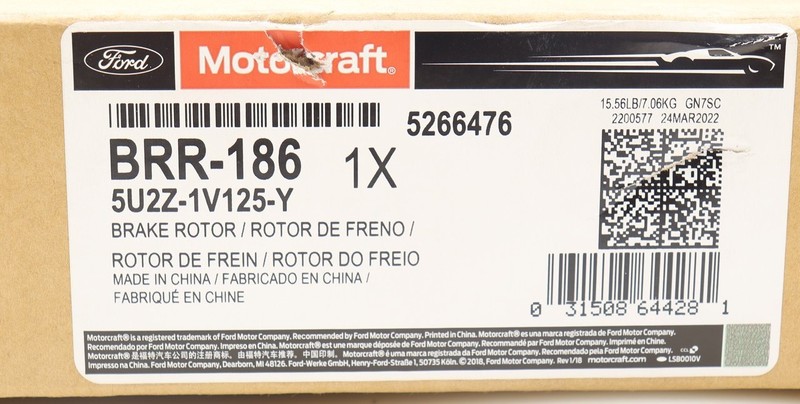 NEW Motorcraft Disc Brake Rotor Front BRR-186 Ford Focus 2005-2007 gallery