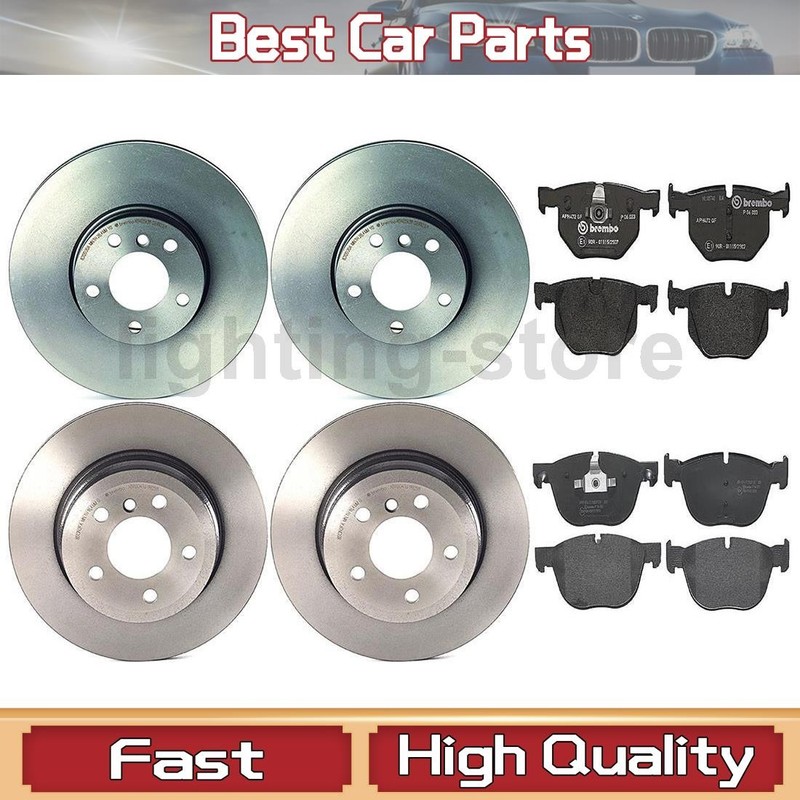 Front+Rear Brake Pads and Disc Rotors full set Fits BMW X5 3.0L 4.4L BMW X6 3.0L
