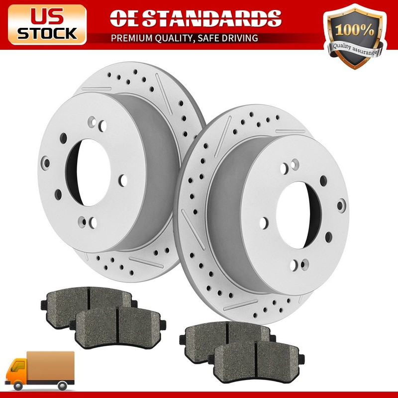 262mm Rear Disc Rotors Ceramic Brake Pads for 2010 – 2013 Kia Forte Koup