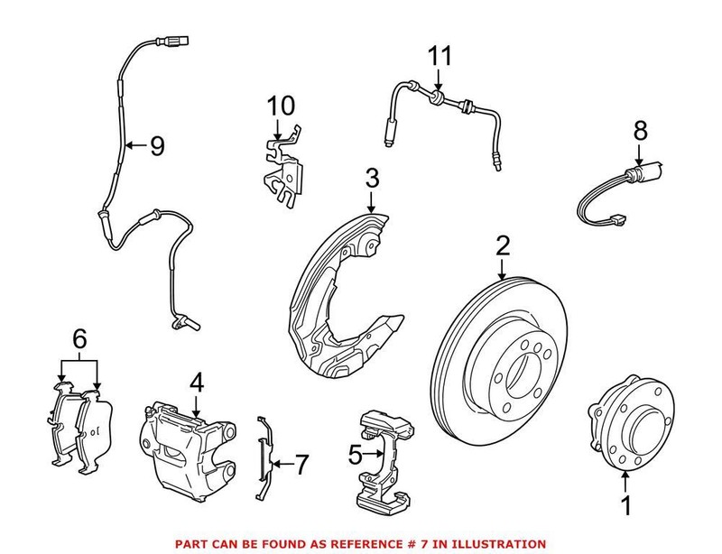 Genuine OEM Disc Brake Anti-Rattle Clip for BMW 34116776526