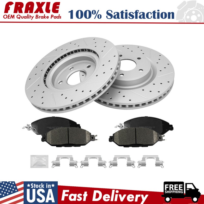 Front Drilled Brake Rotors+Ceramic Pads for 2013-2019 Nissan Pathfinder Murano