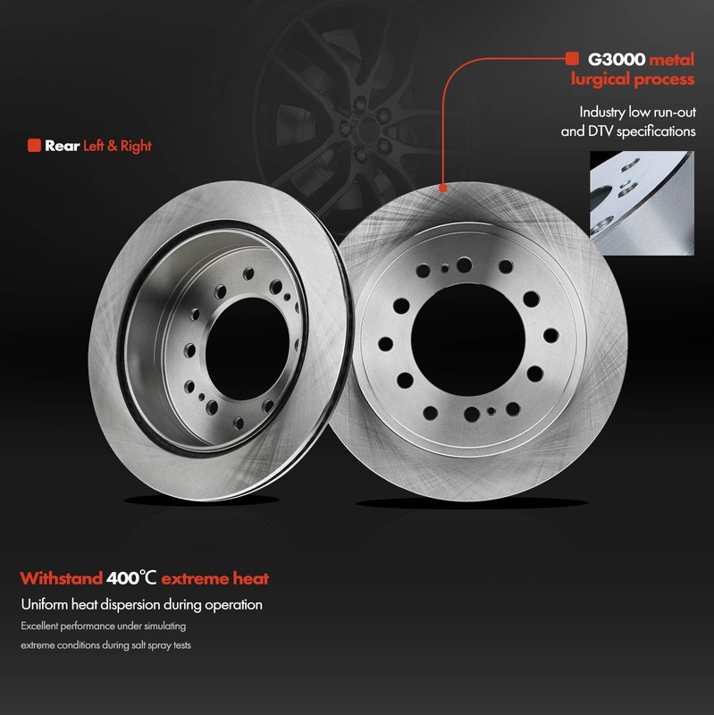 New Disc Rotors & Brake Pad for Toyota Sequoia 2001-2003 JBR971XPR Front & Rear gallery