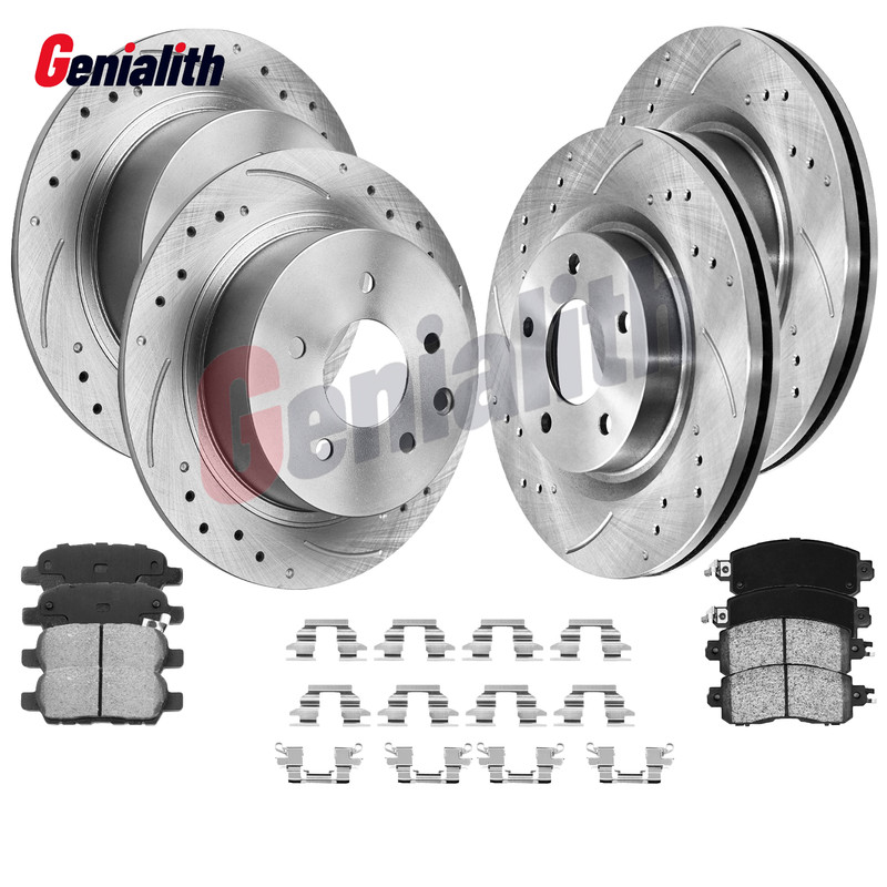 Front Rear Drilled Rotors + Brake Pads for Nissan Frontier Xterra Suzuki Equator