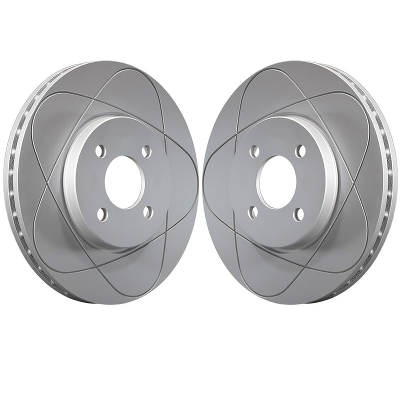 Front Ultra Slotted Disc Brake Rotors, Fits Ford Focus SVT 02-04; 300mm