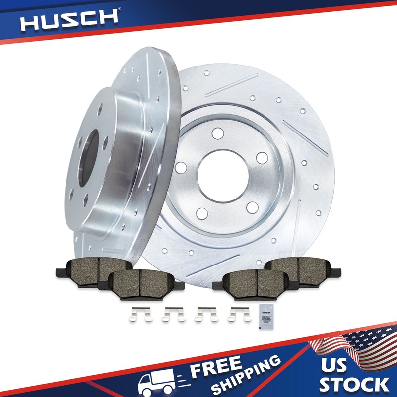5 Lug 10.63” Rear Drilled Rotors Brake Pads Kit for Chevy Cobalt Malibu G5 G6