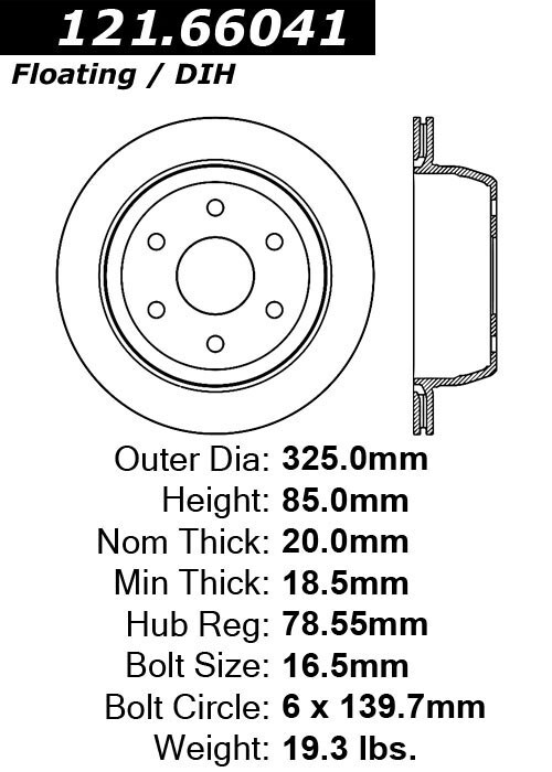 Rear Disc Brake Rotor for Silverado 1500 Classic+More (121.66041) gallery