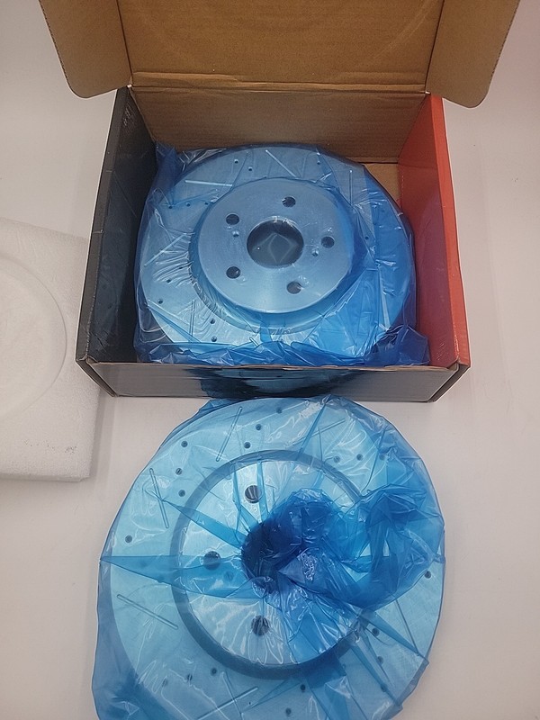 (QTY 2) A-Premium BRS44202 Disc Brake Rotor Front Drilled, Slotted & Zinc Plated gallery