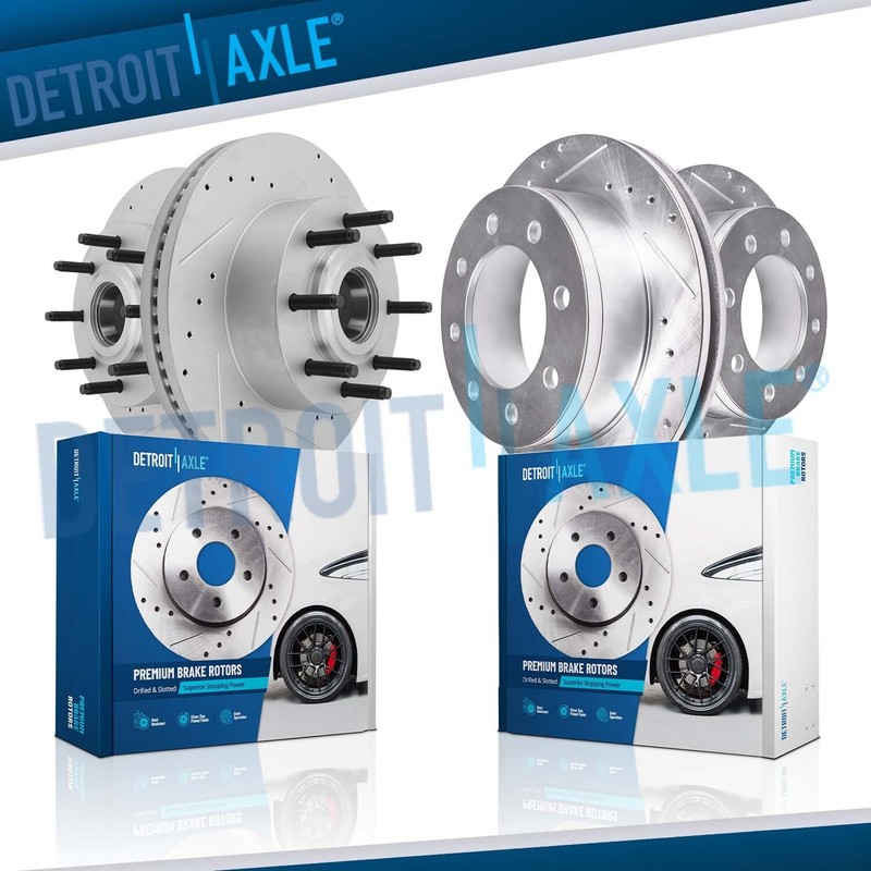 RWD Front Rear Drilled Brake Rotors for 2013 – 2022 Ford F-250 F-350 Super Duty