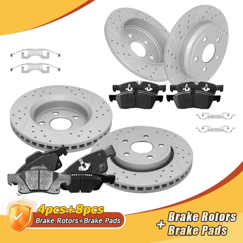 Front Rear Brake Rotors & Ceramic Pads Kit for Jeep Grand Cherokee Dodge Durango