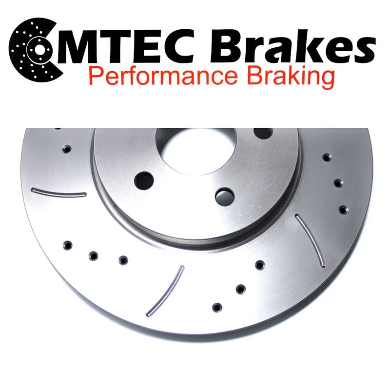 Front Brake Discs For Toyota Yaris 1.4 D-4D Drilled Grooved 2005 - 2012 gallery