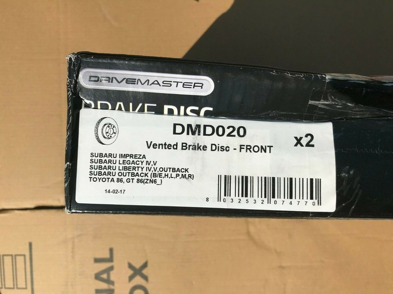 Drivemaster DMD020 Vented Brake Discs Pair Front to fit Subaru & Toyota Models