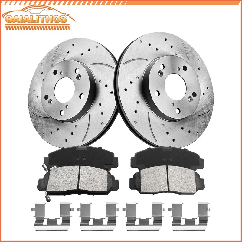 Front Brake Rotors Ceramic Pads for 2006-2010 Honda Civic 2003-2007 Honda Accord