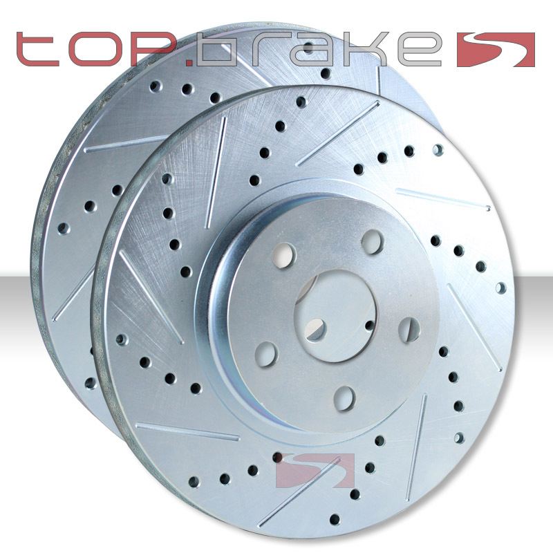 REAR Performance Cross Drilled Slotted Brake Disc Rotors TB31176