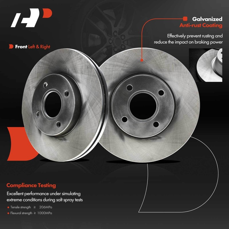 A-Premium Pair Front Brake Rotor & Pad & Brake Caliper for Ford Focus 2005-2007 gallery