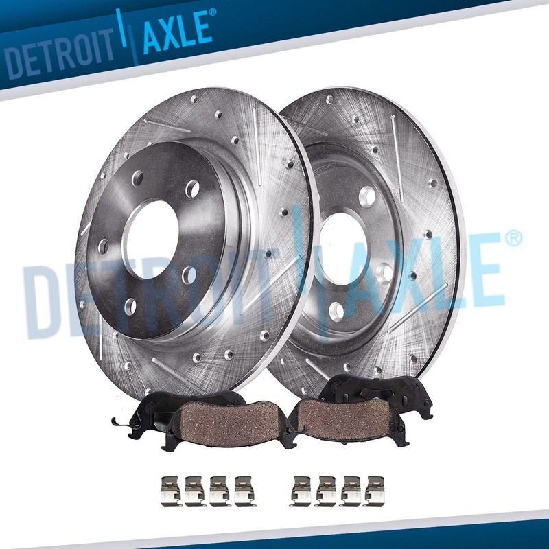 Rear Drilled and Slotted Brake Rotors Brake Pads Kit for 2021 2022 Genesis G80