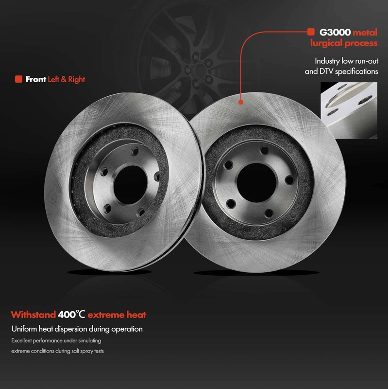 Front Disc Brake Rotors & Ceramic Brake Pads for Nissan Altima 02-06 INFINITI gallery