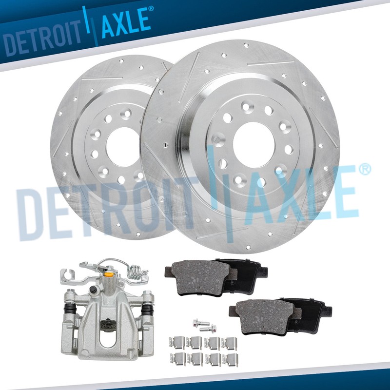 330mm Rear Drilled Rotors Right Caliper Brake Pads for Taurus Montego Freestyle