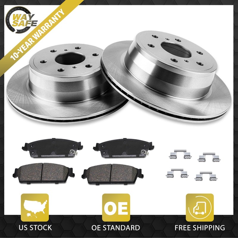 Rear Rotors Brake Pads for Chevrolet Avalanche GMC Sierra 1500 Escalade