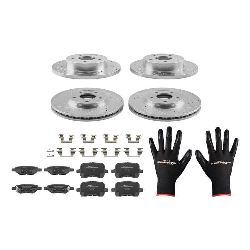 Front&Rear Brake Disc Rotors+Brake Pads for Pontiac G5 2008-2009/G6 2008-2010