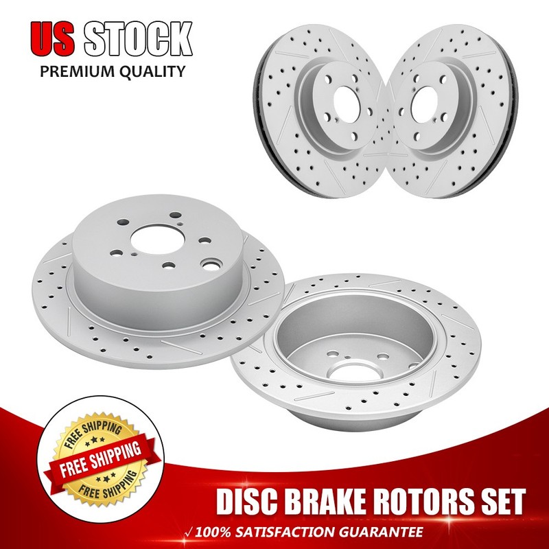 Front & Rear Brake Rotors For 2017 2018 2019 2020 2021 2022 2023 Subaru Impreza