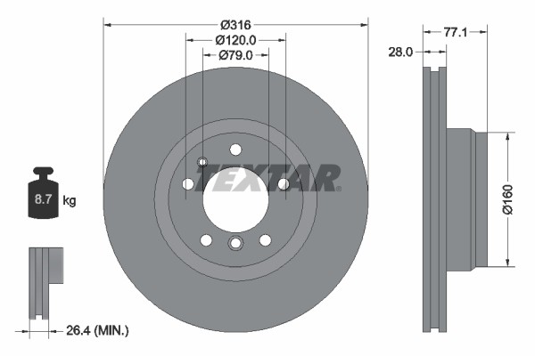Textar 92071405 Brake Disc for BMW gallery
