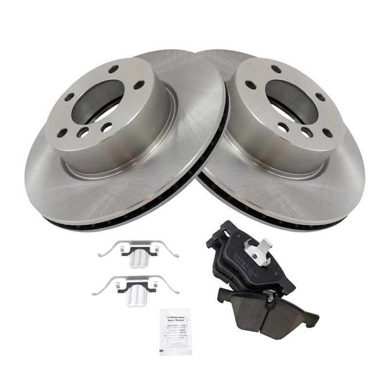 TRQ Front Premium Posi Ceramic Disc Brake Pad & Rotor Kit for BMW 128i New gallery