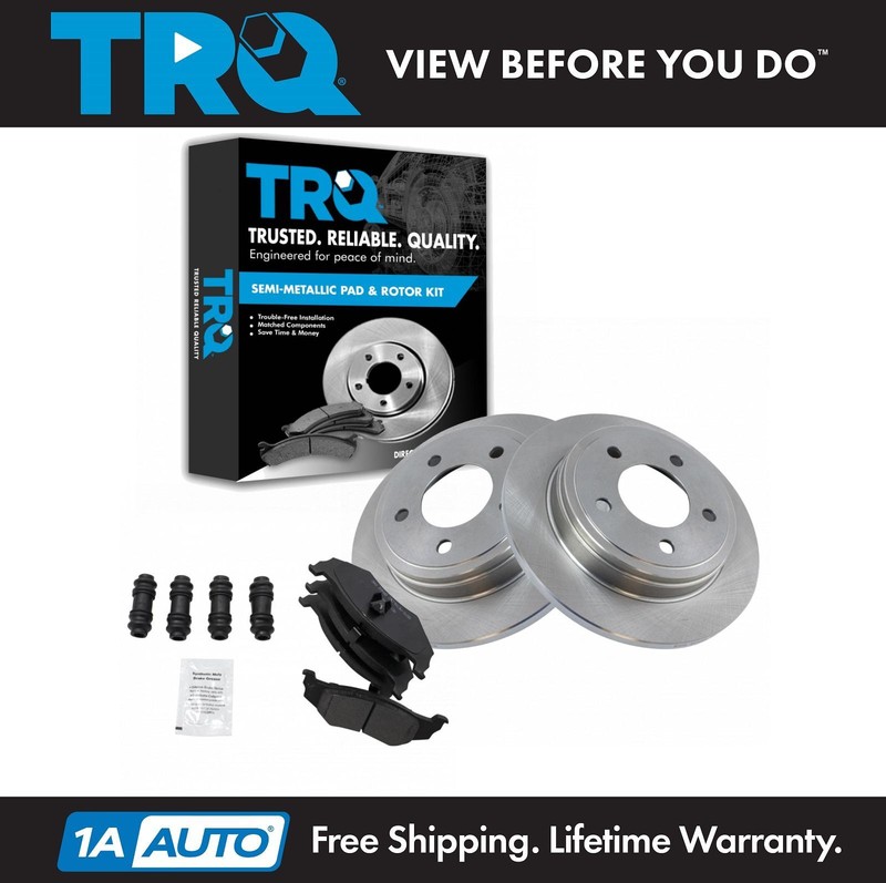TRQ Semi Metallic Brake Pad & Rotor Rear Kit for Chrysler Dodge Eagle Brand