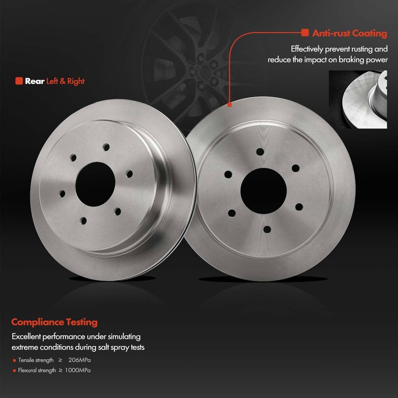 Front & Rear Side Disc Brake Rotor & Brake Pads for Nissan TITAN 2017 2018-2023 gallery