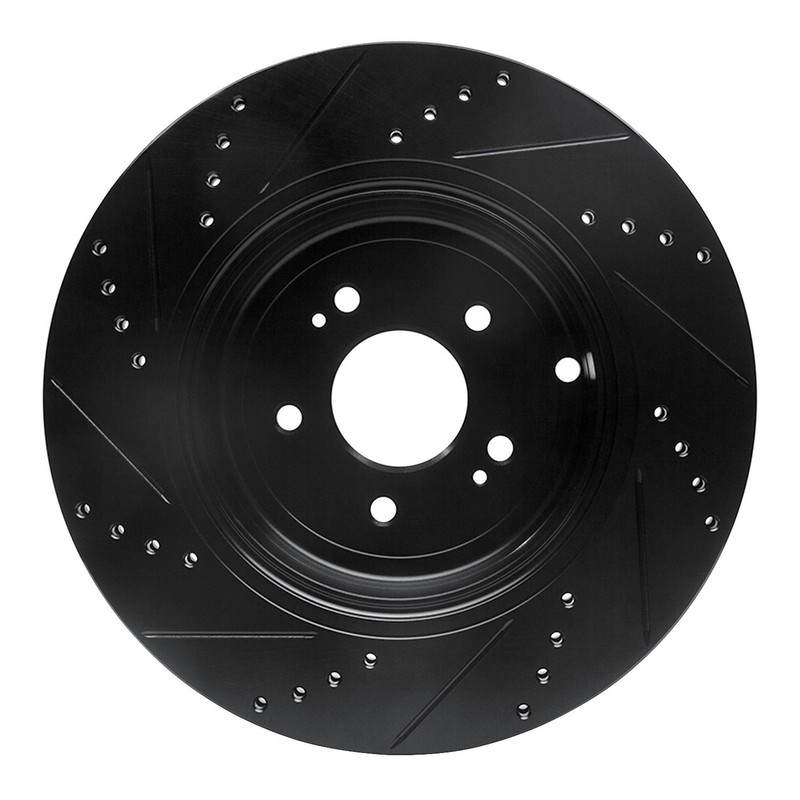 R1 633-21039R Drilled & Slotted Rear Right Brake Rotor for 2019-2025 Genesis G70 gallery
