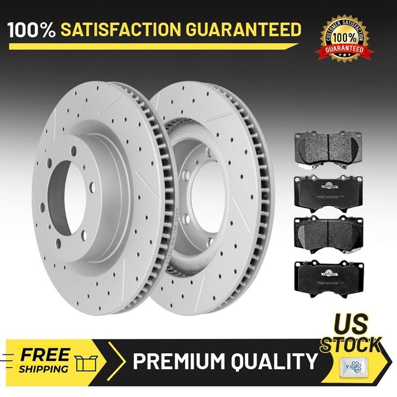 Front Disc Brake Rotors Ceramic Pads for 2010-2020 Lexus GX460 Toyota 4Runner