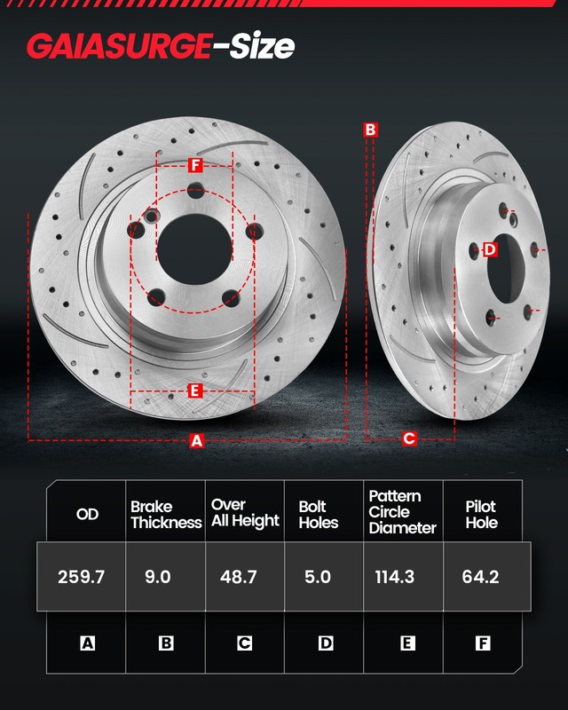 Front Rear Drilled Rotors Ceramic Brake Pad For 2003 2004 2005-2007 Honda Accord gallery