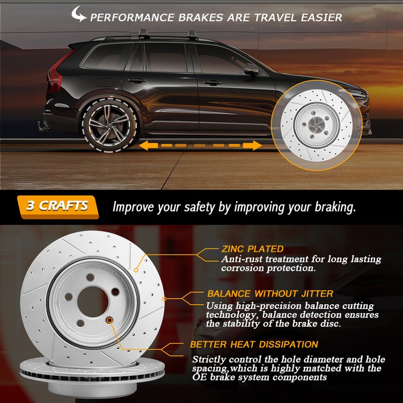 Front Rear Brake Rotor + Ceramic Brake Pad Fit For 2003 - 2008 Honda Pilot gallery