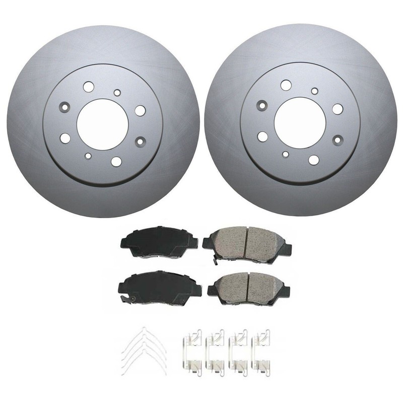 Front Brake Kit 262mm Rotors & Akebono Ceramic Pads For Honda Fit L4 4-Wheel ABS gallery