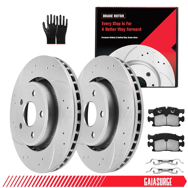 Front Disc Rotors Ceramic Brake Pads for 2013 -2020 Dodge Durango Grand Cherokee