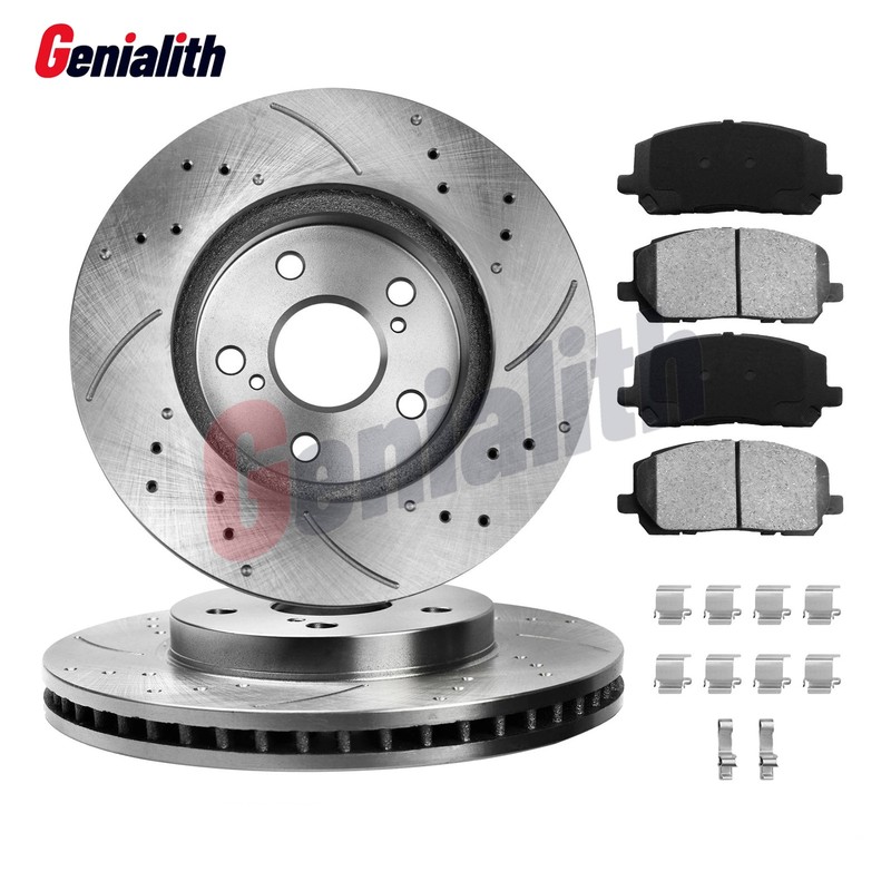 Front Disc Brake Rotors Ceramic Brake Pads Kit fits 2001-2007 Toyota Highlander